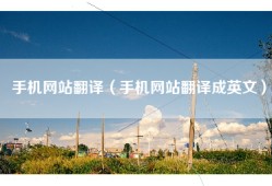 手机网站翻译（手机网站翻译成英文）