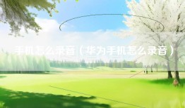 手机怎么录音（华为手机怎么录音）