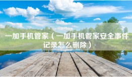 一加手机管家（一加手机管家安全事件记录怎么删除）