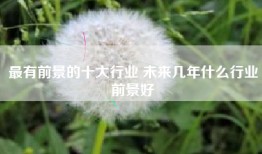 最有前景的十大行业 未来几年什么行业前景好