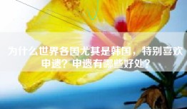 为什么世界各国尤其是韩国，特别喜欢申遗？申遗有哪些好处？