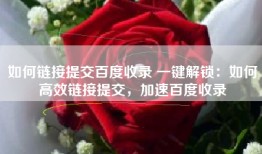 如何链接提交百度收录 一键解锁：如何高效链接提交，加速百度收录
