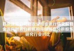 首页速览公司概况公司资讯行情交易资金流向财务分析机构评级经营分析股东研究行业对比