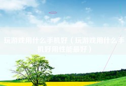 玩游戏用什么手机好（玩游戏用什么手机好用性能最好）