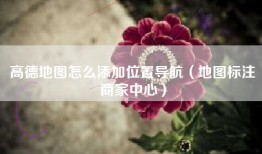 高德地图怎么添加位置导航（地图标注商家中心）