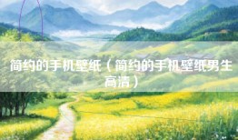简约的手机壁纸（简约的手机壁纸男生高清）