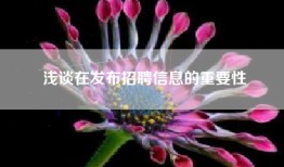 浅谈在发布招聘信息的重要性