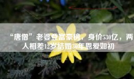 “唐僧”老婆登富豪榜，身价530亿，两人相差12岁结婚30年恩爱如初