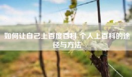 如何让自己上百度百科 个人上百科的途径与方法