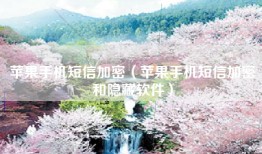 苹果手机短信加密（苹果手机短信加密和隐藏软件）