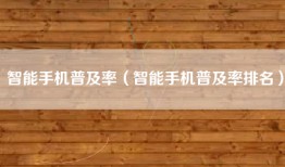 智能手机普及率（智能手机普及率排名）