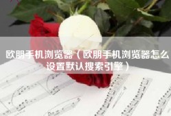 欧朋手机浏览器（欧朋手机浏览器怎么设置默认搜索引擎）
