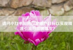 请问小红书如何设定推广目标以实现精准引流与品牌爆发？