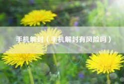 手机解封（手机解封有风险吗）