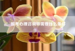 报考心理咨询师需要什么条件