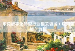 东莞数字化转型行业相关领域（应用领域）分析