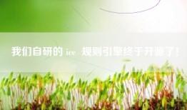 我们自研的 ice  规则引擎终于开源了！