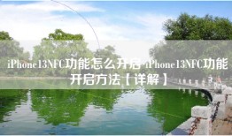 iPhone13NFC功能怎么开启 iPhone13NFC功能开启方法【详解】