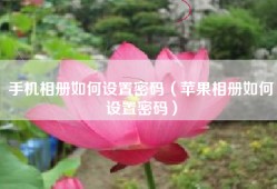手机相册如何设置密码（苹果相册如何设置密码）