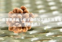看苹果手机（电子邮件验证码在哪里看苹果手机）