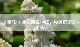 《哪吒2》票房或达160亿，导演饺子收入超10亿！