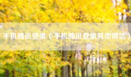 手机腾讯登录（手机腾讯登录其他微信）