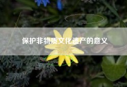 保护非物质文化遗产的意义