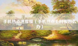 手机热点速度慢（手机热点上网慢怎么办）