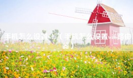 手机怎么设置wifi（手机怎么设置wifi路由器）