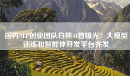 国内NLP创业团队白熊AI首曝光：大模型训练和智能体开发平台齐发