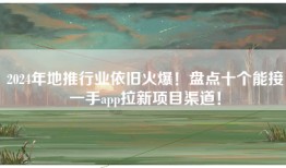 2024年地推行业依旧火爆！盘点十个能接一手app拉新项目渠道！