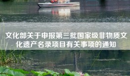 文化部关于申报第三批国家级非物质文化遗产名录项目有关事项的通知
