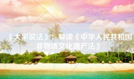 《大家说法》：解读《中华人民共和国非物质文化遗产法》