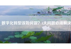 数字化转型该如何做？4大问题必须解决