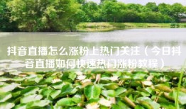 抖音直播怎么涨粉上热门关注（今日抖音直播如何快速热门涨粉教程）