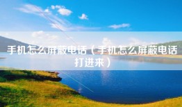 手机怎么屏蔽电话（手机怎么屏蔽电话打进来）