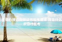 北京心理咨询师证书报考要求 具备什么条件才能考