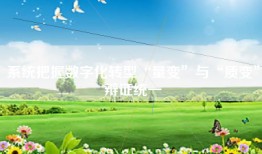 系统把握数字化转型“量变”与“质变”辩证统一