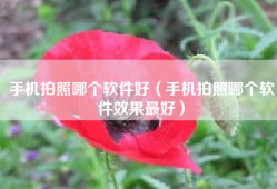 手机拍照哪个软件好（手机拍照哪个软件效果最好）