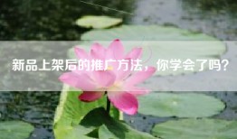 新品上架后的推广方法，你学会了吗？