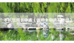 手机信用卡申请（信用卡申请不通过）