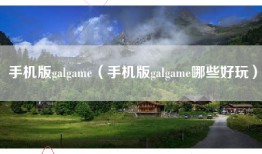手机版galgame（手机版galgame哪些好玩）