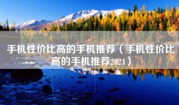 手机性价比高的手机推荐（手机性价比高的手机推荐2024）