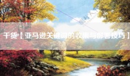 干货【亚马逊关键词的收集与部署技巧】
