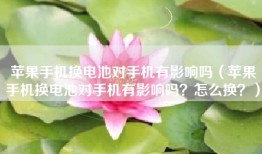 苹果手机换电池对手机有影响吗（苹果手机换电池对手机有影响吗？怎么换？）