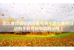 怎么查找自己的手机号码（怎么查找自己的手机号码申请的QQ号）