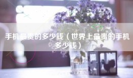 手机最贵的多少钱（世界上最贵的手机多少钱）
