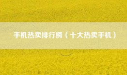 手机热卖排行榜（十大热卖手机）