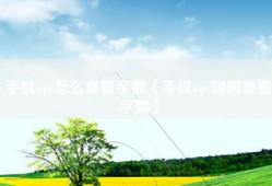 手机wps怎么查看字数（手机wps如何查看字数）