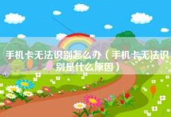 手机卡无法识别怎么办（手机卡无法识别是什么原因）